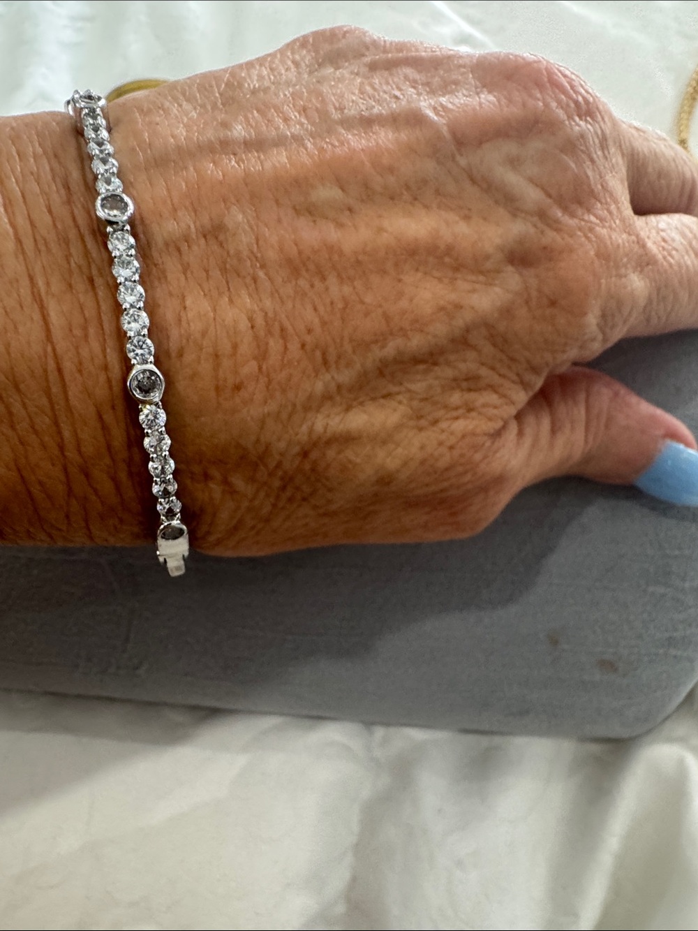 Classic Silver Crystal Tennis Bracelet - Sparkling Clear Stones